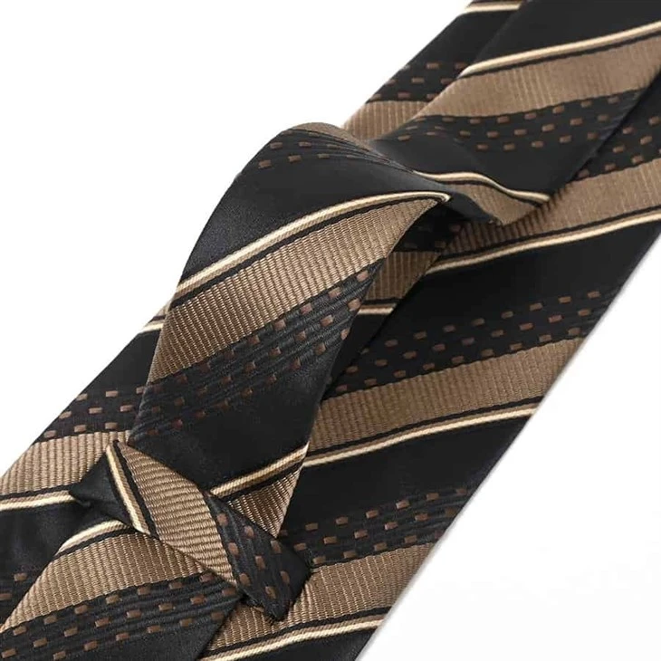 Brown And Black Striped Mens Tie