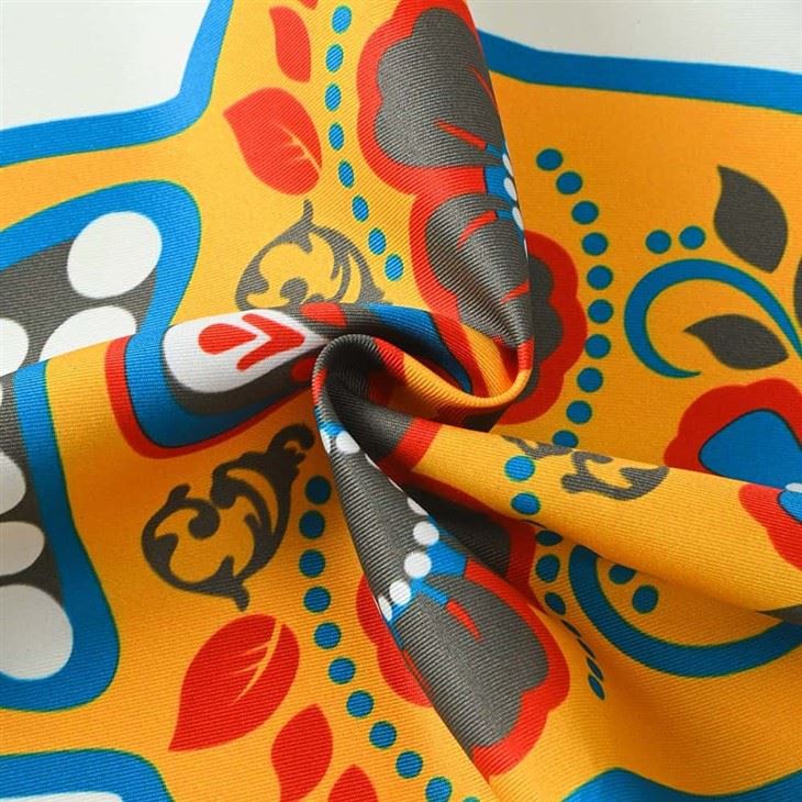Skull Floral Print Silk Scarf