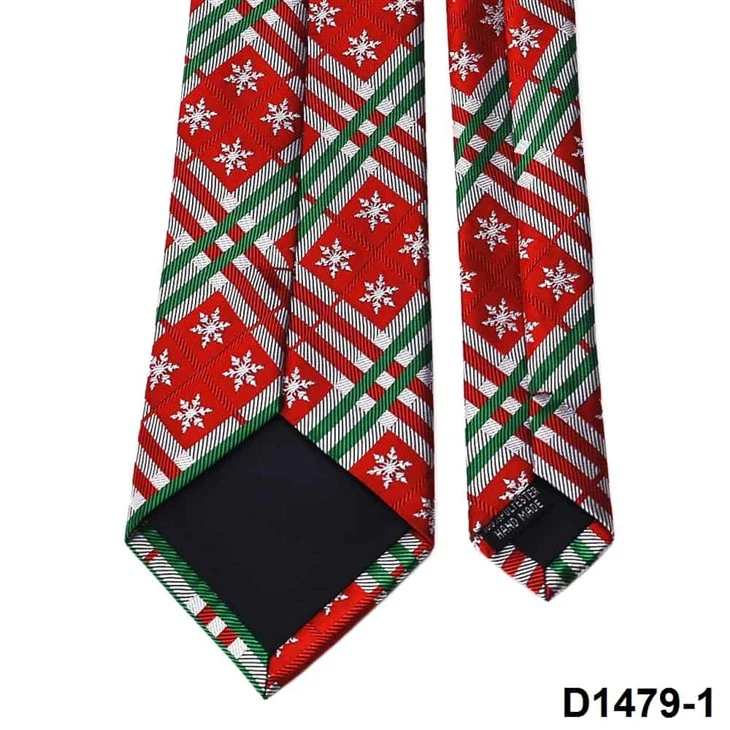 Checked Yuletide Cravat Snowflake Patterned Tie
